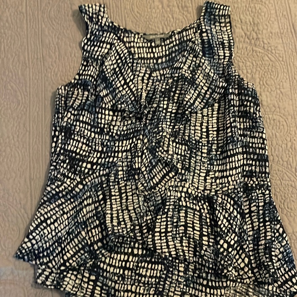 Daisy Fuentes Sheer tank with ruffles